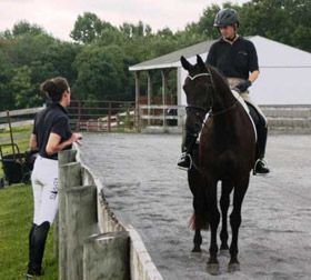 Barbara Strawson teaches dressage lessons